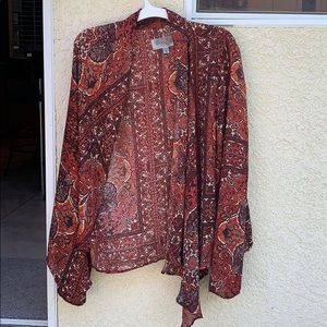 Anthropologie Ecote Boho Waterfall Open Cardigan